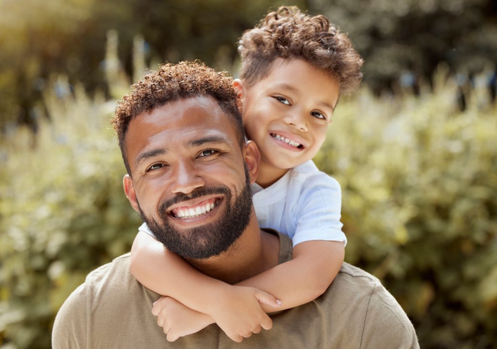 Happy dad with son